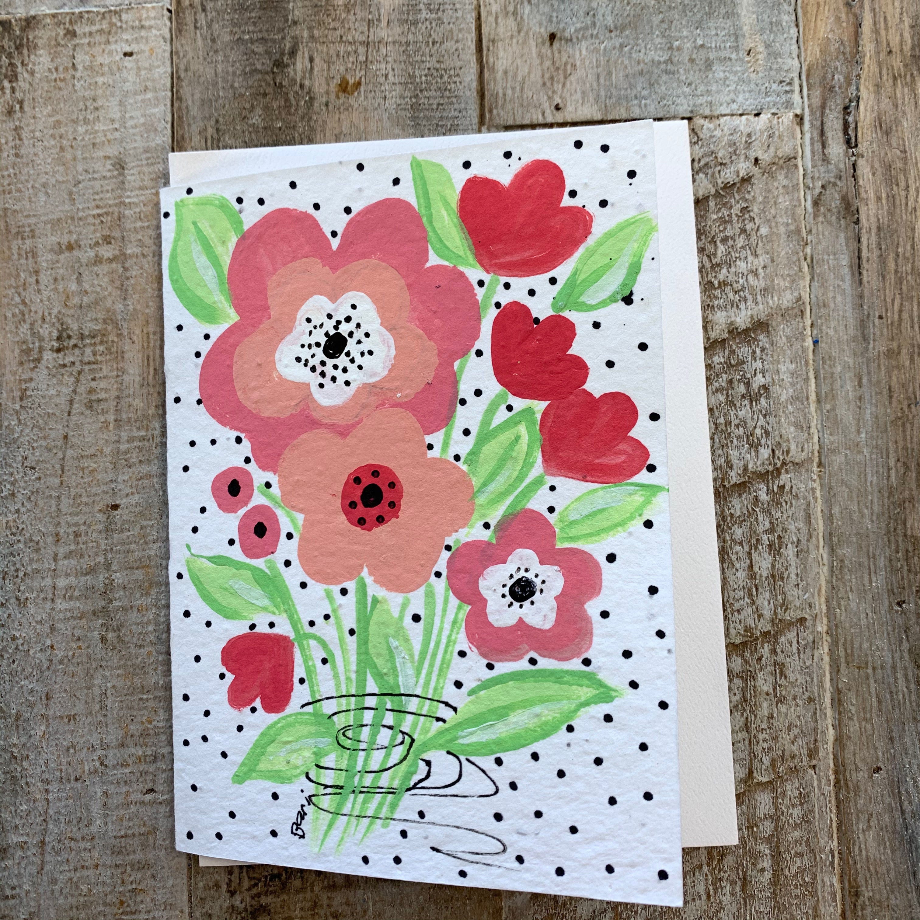 Handpainted Plantable Cards-Wildflower Seeds in Paper