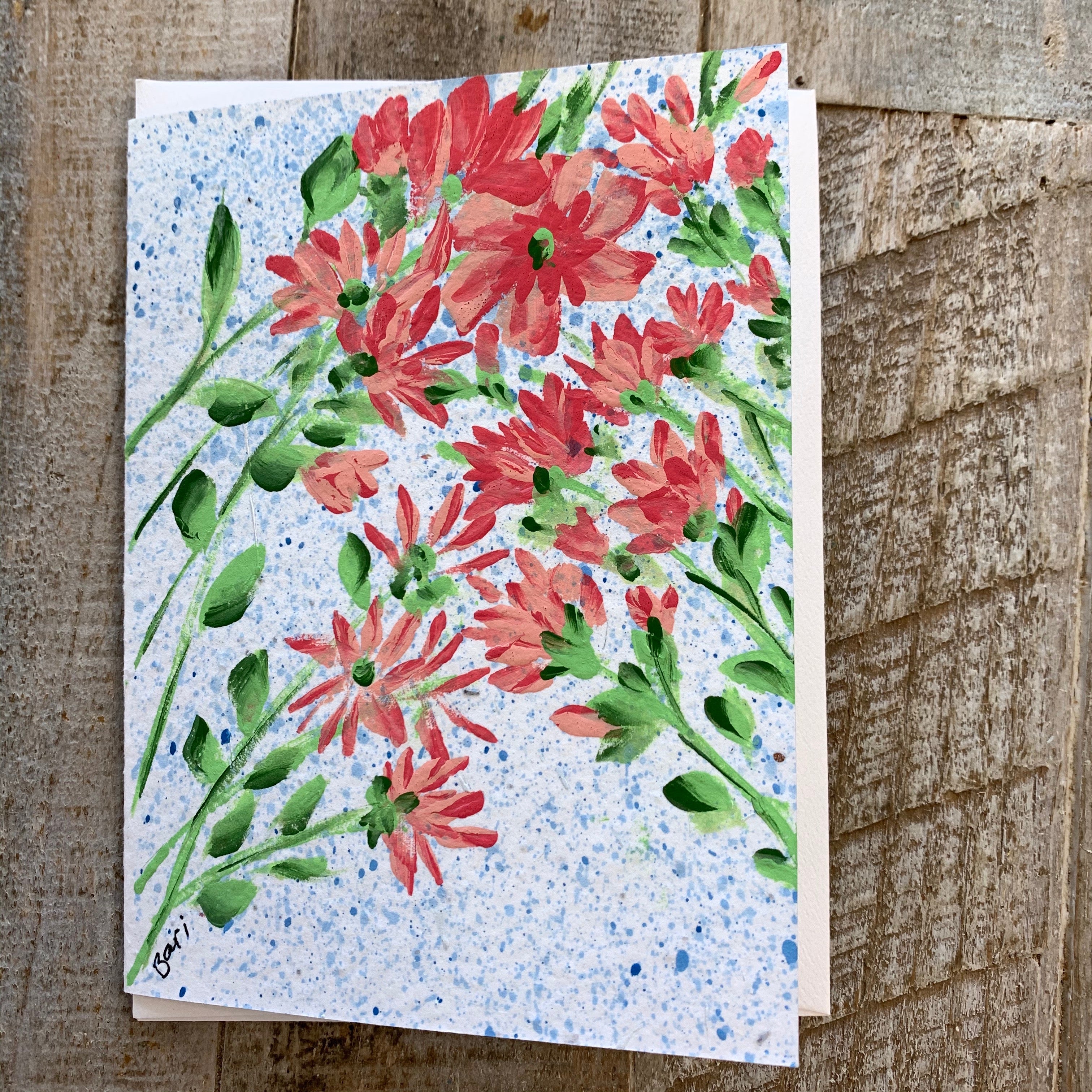 Handpainted Plantable Cards-Wildflower Seeds in Paper