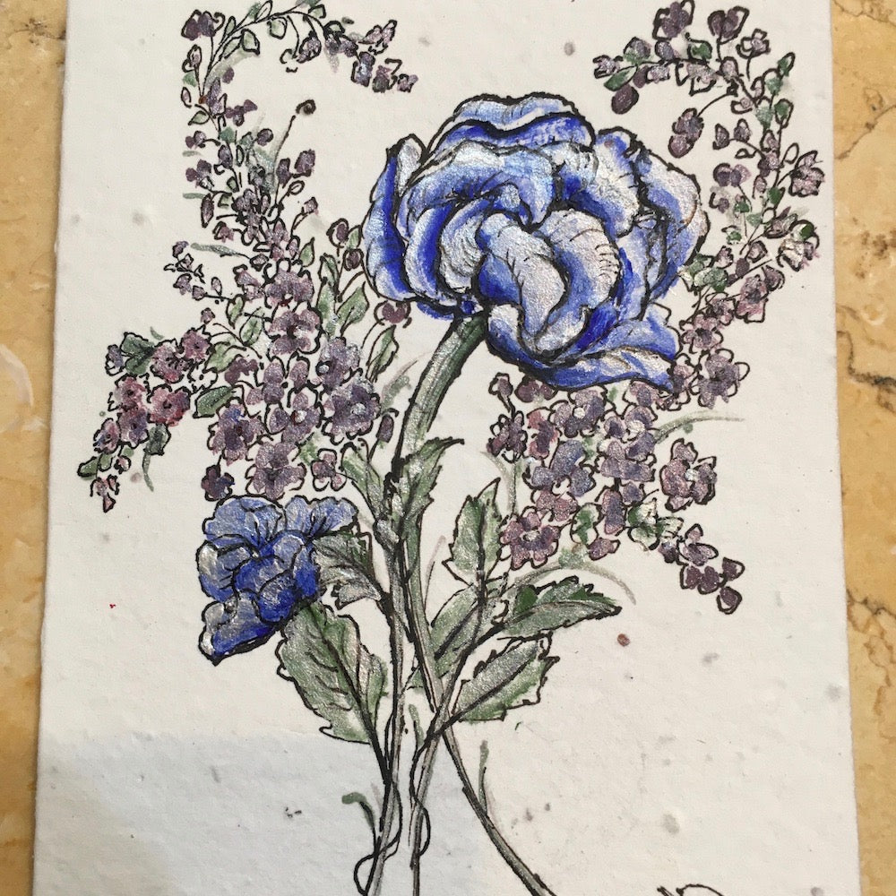 Handpainted Plantable Cards-Wildflower Seeds in Paper