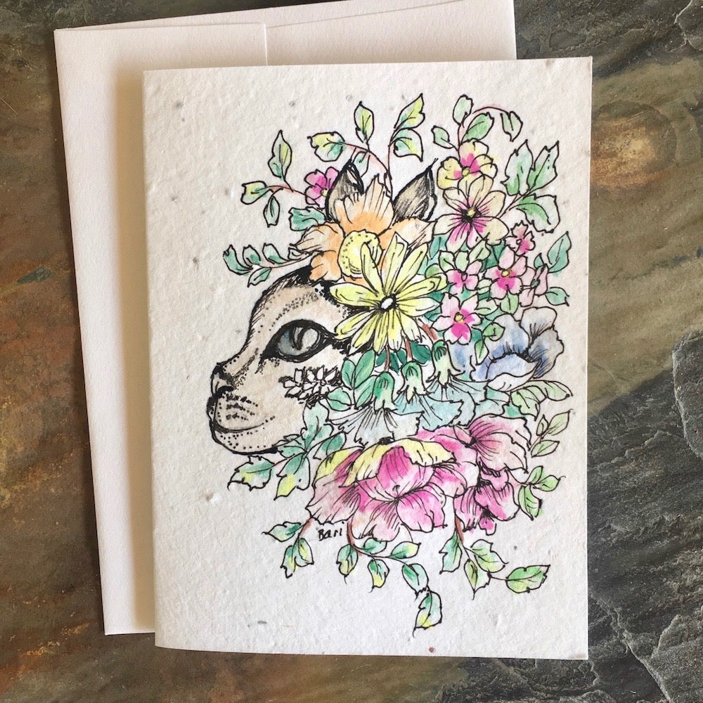 Handpainted Plantable Cards-Wildflower Seeds in Paper