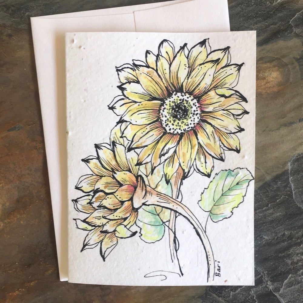 Handpainted Plantable Cards-Wildflower Seeds in Paper