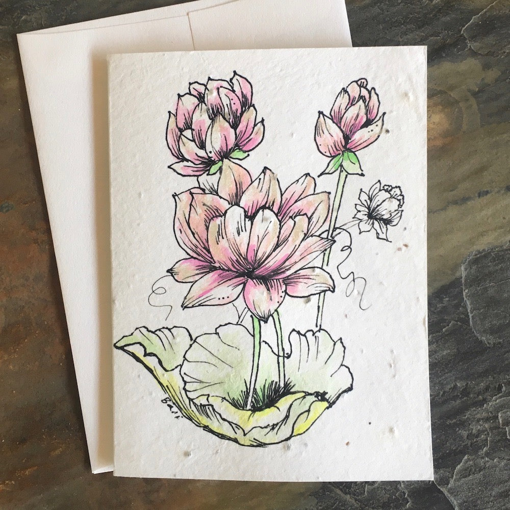 Handpainted Plantable Cards-Wildflower Seeds in Paper