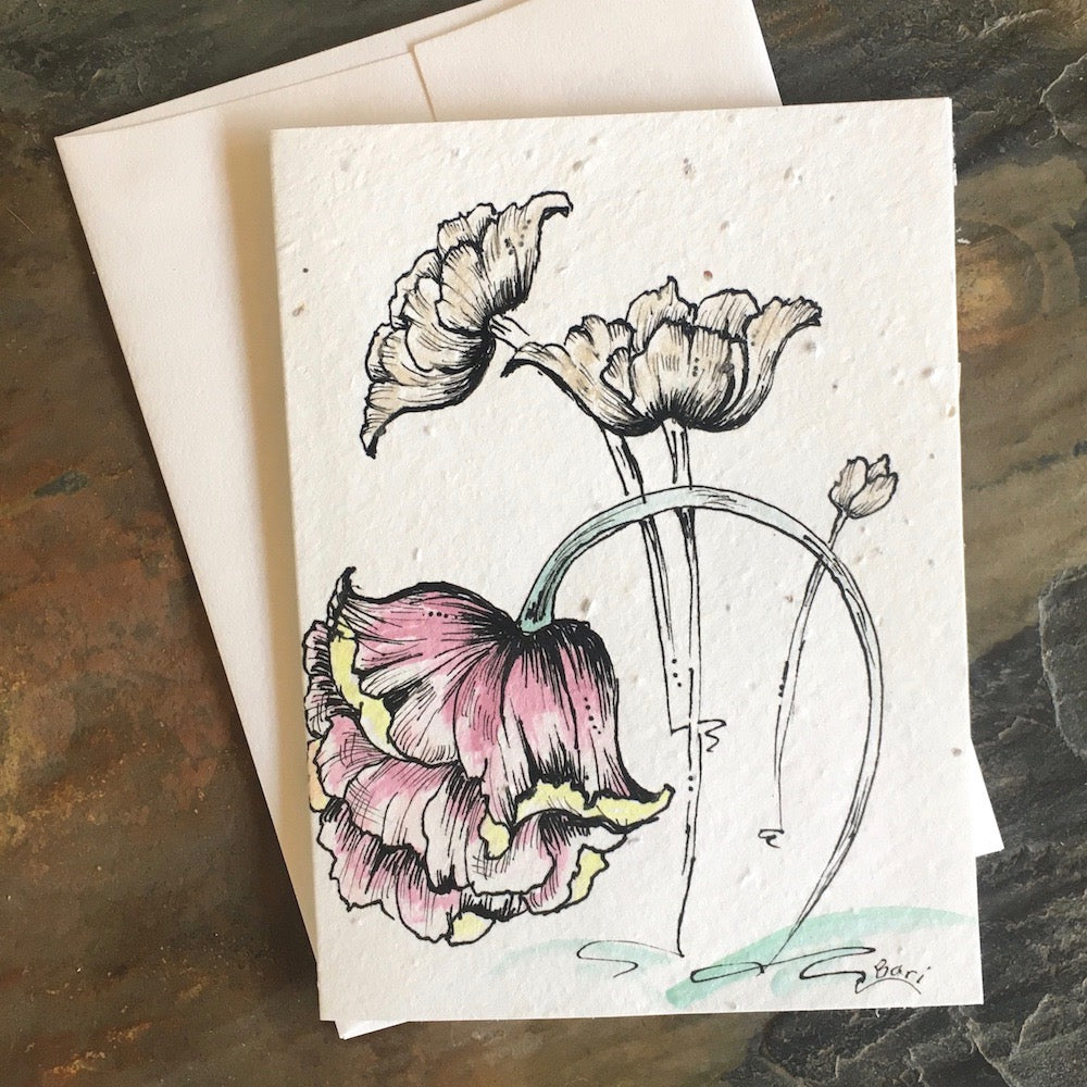 Handpainted Plantable Cards-Wildflower Seeds in Paper