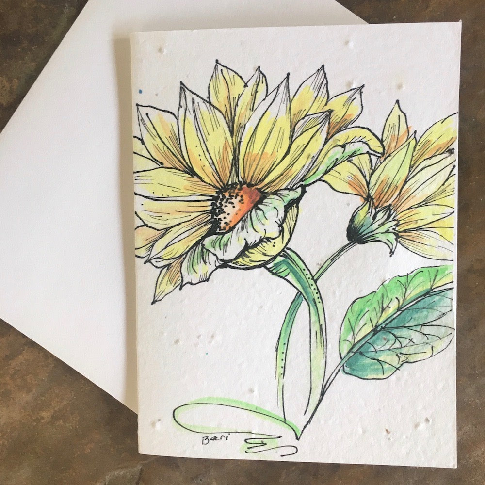 Handpainted Plantable Cards-Wildflower Seeds in Paper