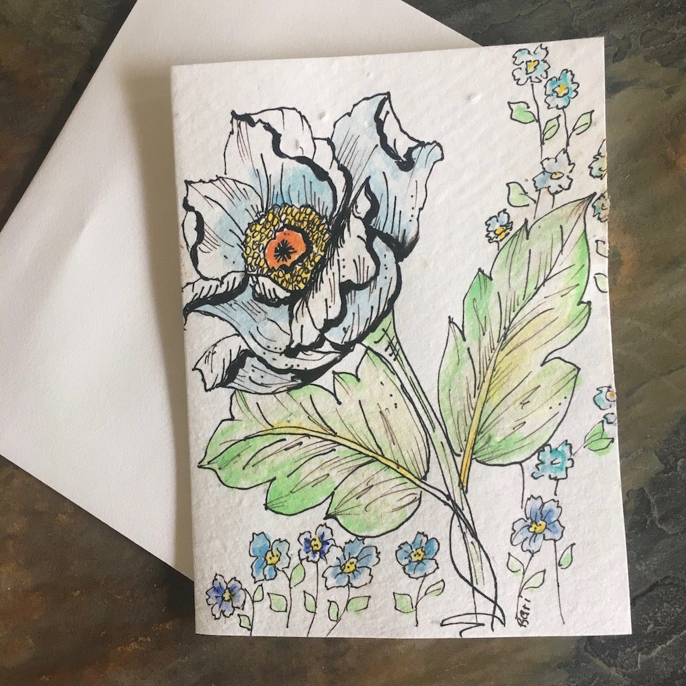 Handpainted Plantable Cards-Wildflower Seeds in Paper