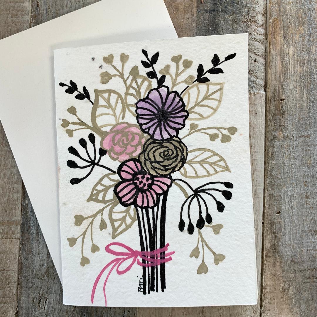 Handpainted Plantable Cards-Wildflower Seeds in Paper